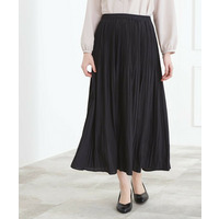 【選べる着丈/ウエストゴム】ヴィンテージサテンプリーツスカート【手洗いOK】