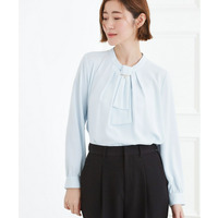 【マシンウォッシュ/防シワ/UVカット】ボウタイブラウス【マルチWAY】