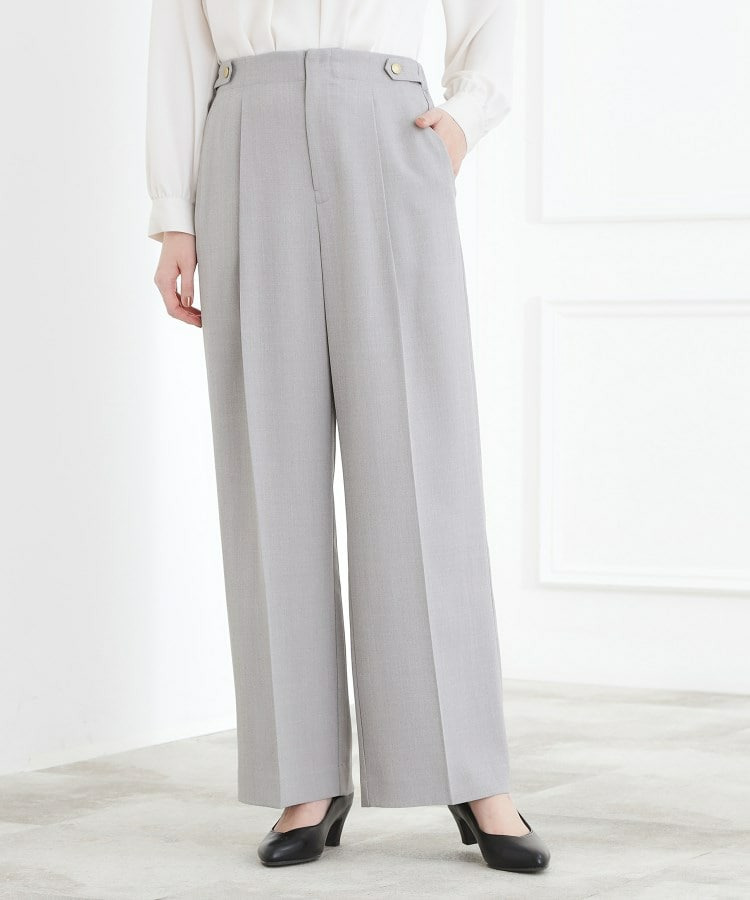 【マシンウォッシュ/防シワ/S-3L】着回しできるカセット服ワイドパンツ