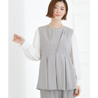 【マシンウォッシュ/防シワ】袖ドッキングペプラムブラウス【着回しカセット】