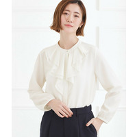 【手洗いOK】フロントラッフルフリルブラウス
