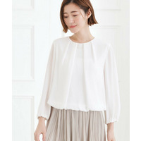 【手洗いOK】パーツ付き裾バルーンブラウス