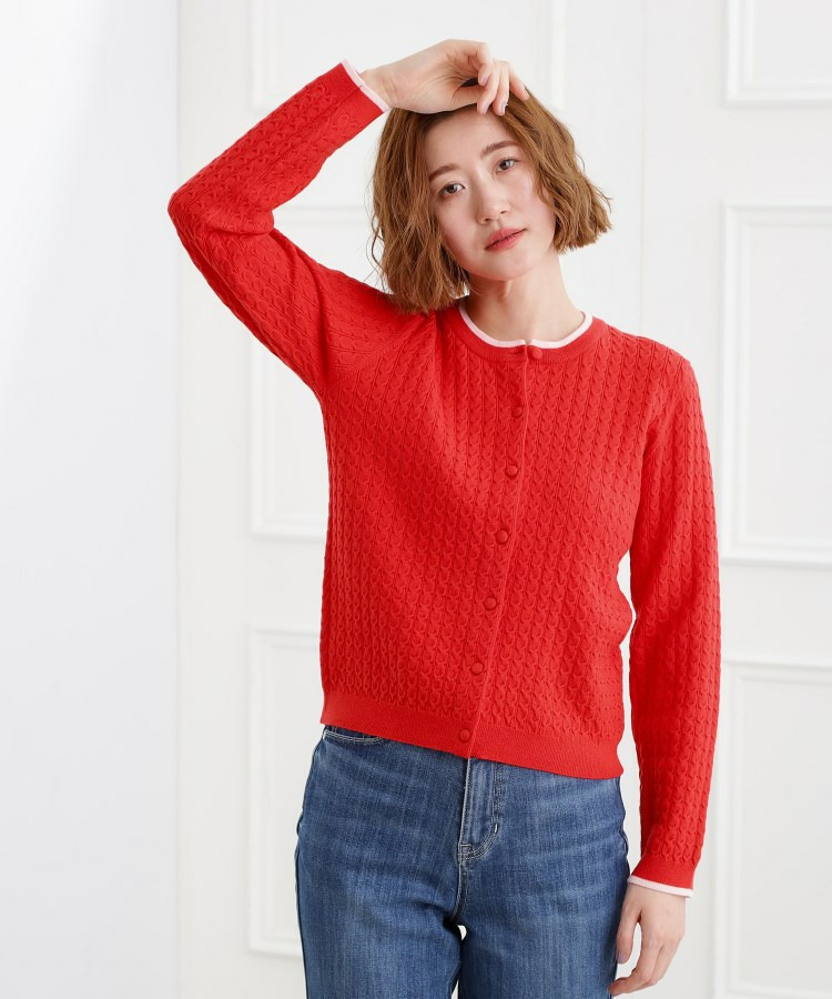 ミニケーブルクルーネックカーディガン11