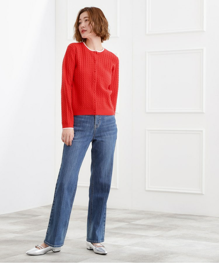 ミニケーブルクルーネックカーディガン12