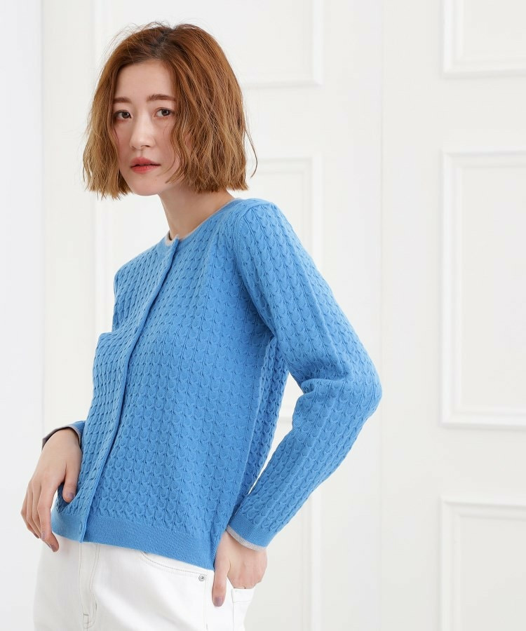ミニケーブルクルーネックカーディガン15