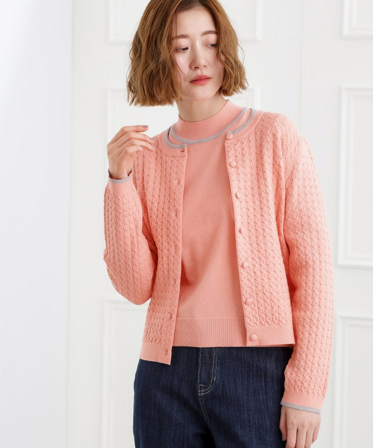 ミニケーブルクルーネックカーディガン18