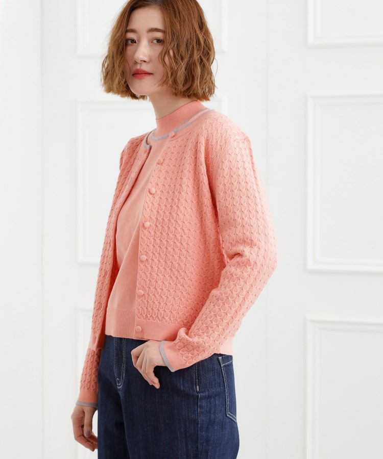 ミニケーブルクルーネックカーディガン19