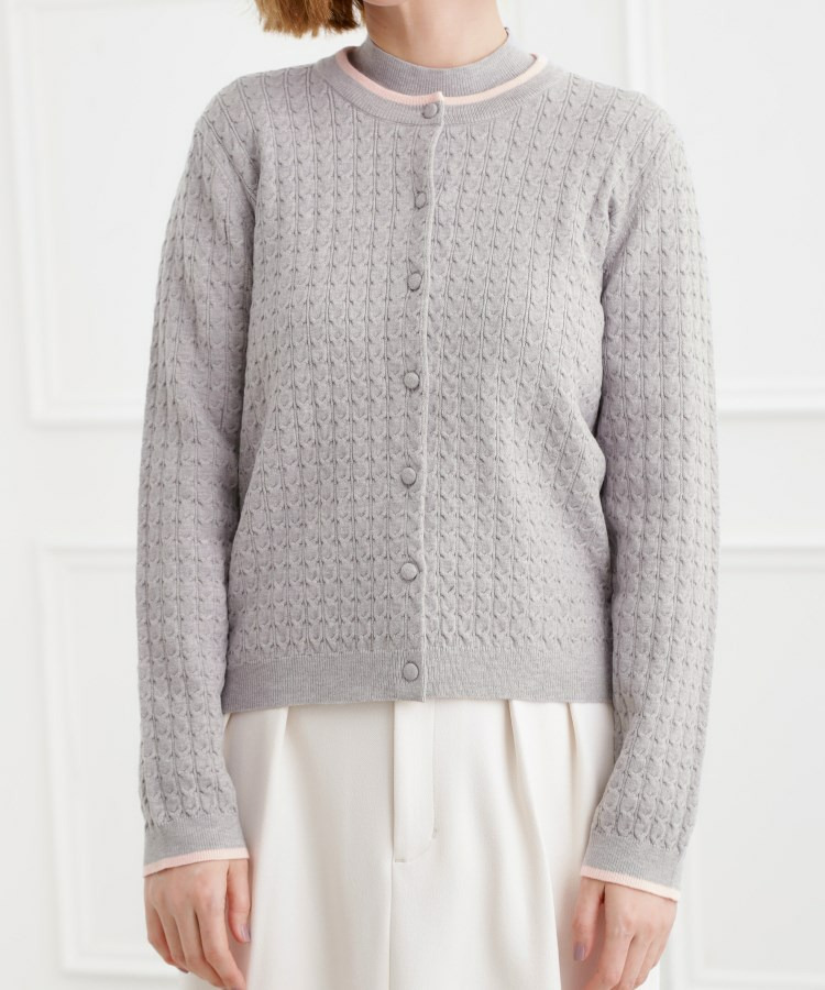 ミニケーブルクルーネックカーディガン22