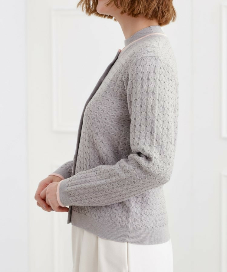 ミニケーブルクルーネックカーディガン23