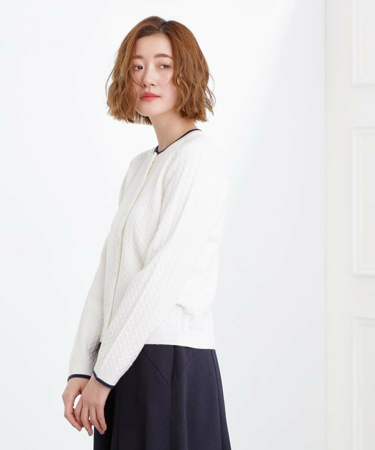 ミニケーブルクルーネックカーディガン3