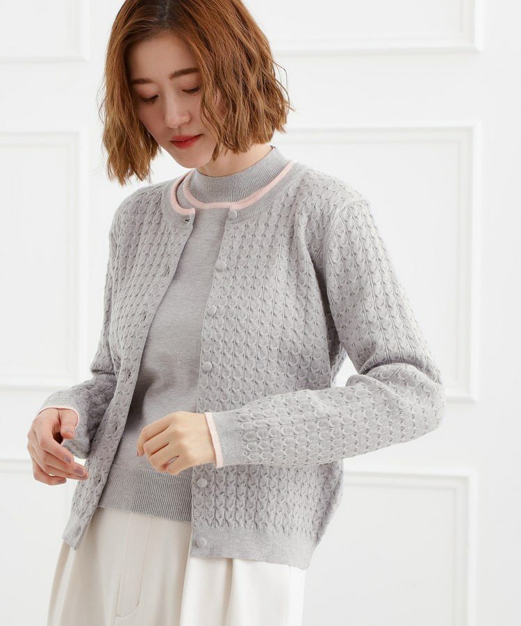 ミニケーブルクルーネックカーディガン7