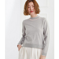 バイカラーハイネックニット