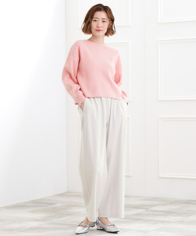 きれい見えとイージーな着心地を両立した、ウエストシャーリング ワイドパンツ11