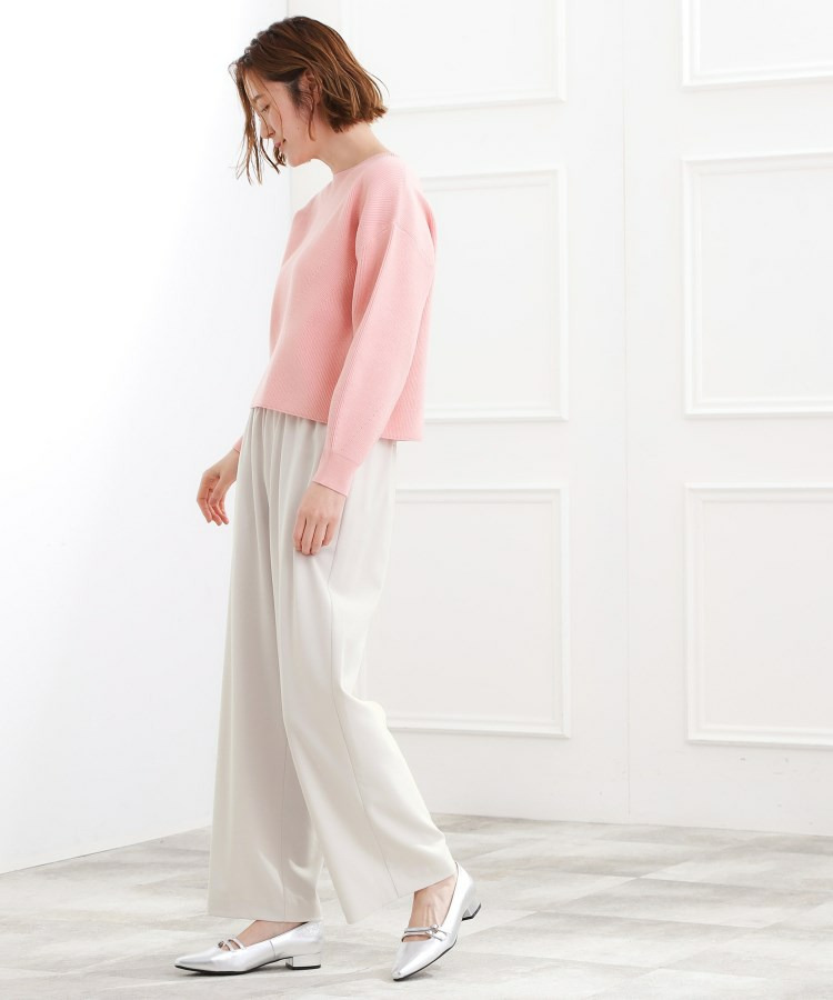 きれい見えとイージーな着心地を両立した、ウエストシャーリング ワイドパンツ12