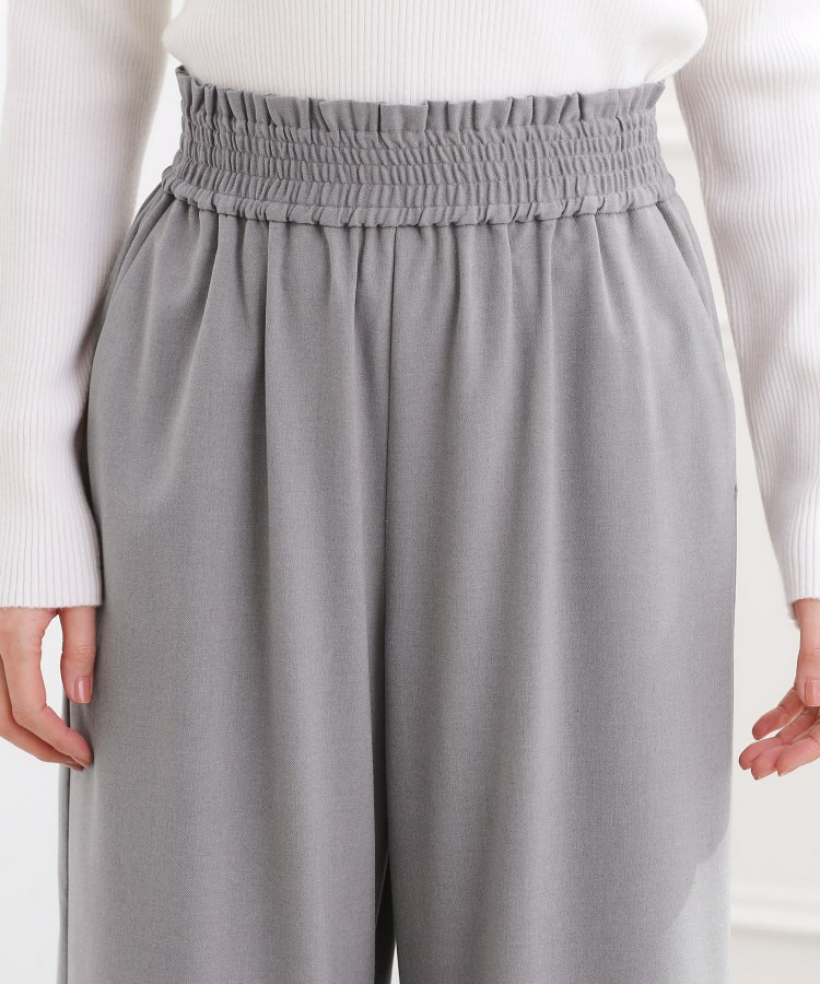 きれい見えとイージーな着心地を両立した、ウエストシャーリング ワイドパンツ17