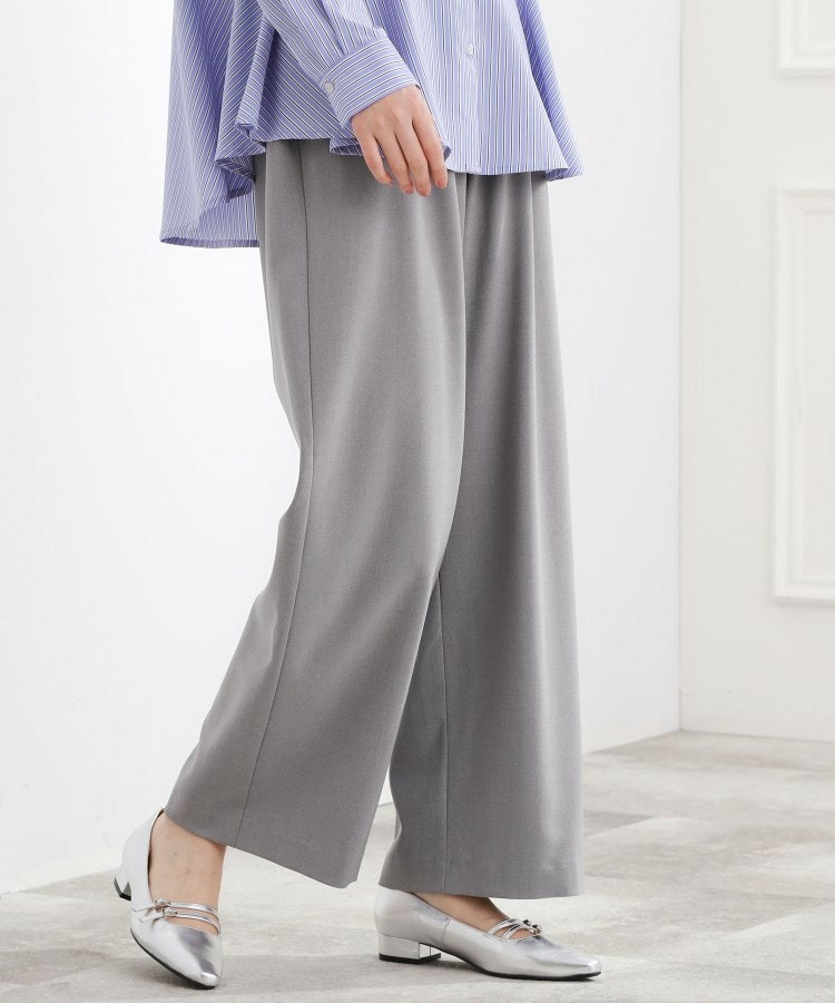 きれい見えとイージーな着心地を両立した、ウエストシャーリング ワイドパンツ2