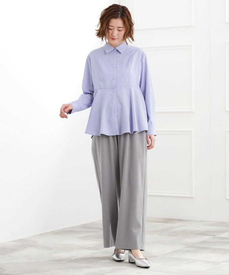 きれい見えとイージーな着心地を両立した、ウエストシャーリング ワイドパンツ3