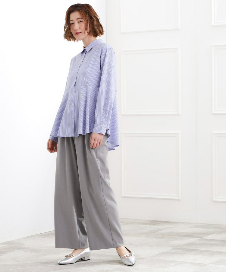 きれい見えとイージーな着心地を両立した、ウエストシャーリング ワイドパンツ4
