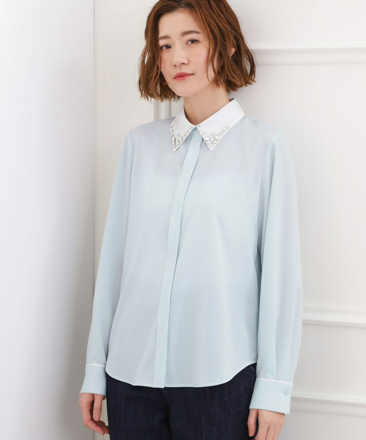 ビジューカラー とろみシャツ