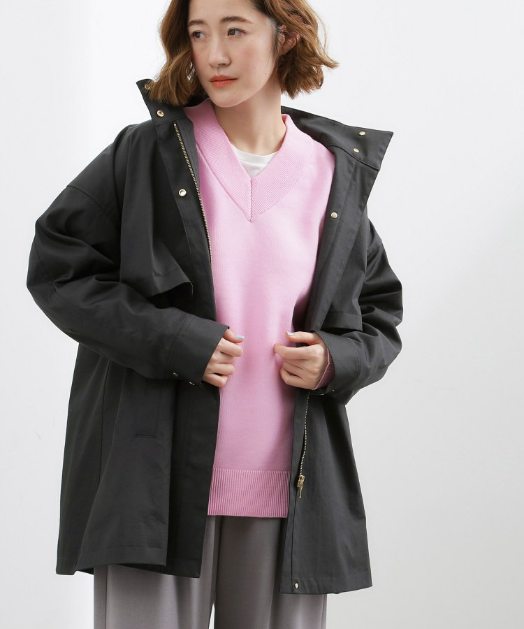 【撥水/シルエット2WAY】羽織るだけでサマになる、スタンドネックテントラインコート6