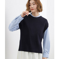 【2点SET】一枚でコーデが決まる！ニットベスト×シャツSET