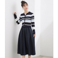 一枚で装いが整う　マルチボーダーアソートドッキングワンピース