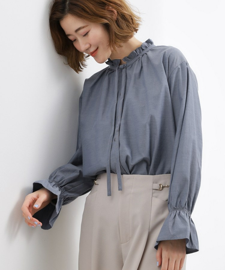 フリルカラーリボンブラウス2