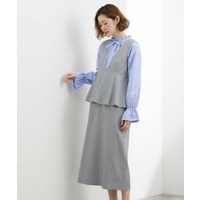 【体型カバー】ペプラムドッキングジャンドレ