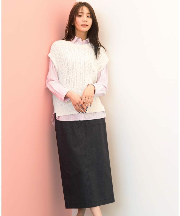 【貴島明日香さん着用】ハイパーストレッチナロースカート