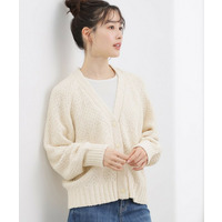 コットン混バスケットVネックカーディガン