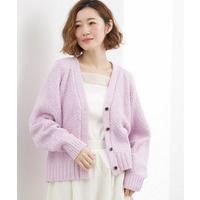 コットン混バスケットVネックカーディガン