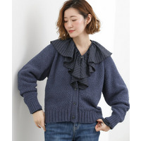 コットン混バスケットVネックカーディガン