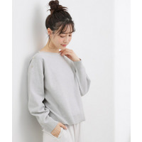 【おうちで洗える】顔周りすっきり、ボートネックニット