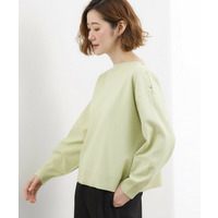 【おうちで洗える】顔周りすっきり、ボートネックニット