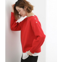 【おうちで洗える】顔周りすっきり、ボートネックニット