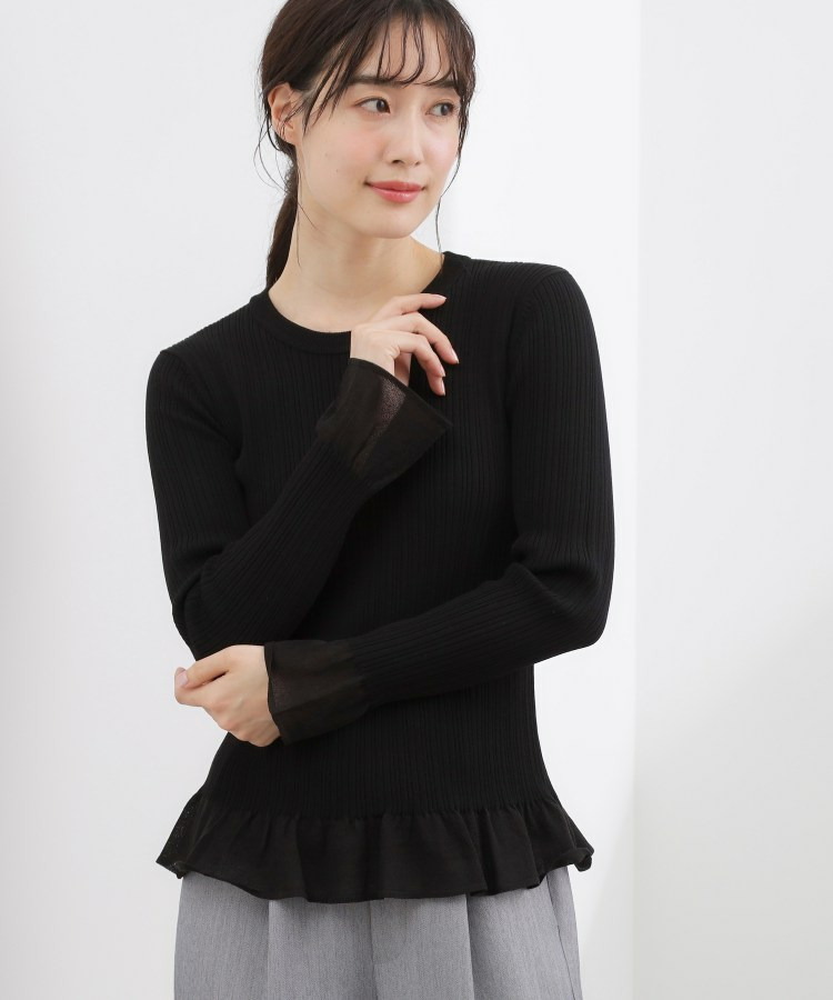 シアーフリルリブニットプルオーバー