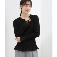 シアーフリルリブニットプルオーバー