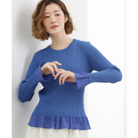 シアーフリルリブニットプルオーバー