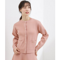 【SETUP対応】パール調釦ニットカーディガン