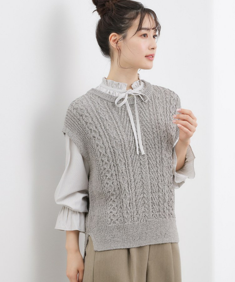 リリヤーンケーブル ニットベスト1