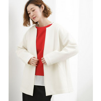 ダンボールジャージ ノーカラーミドルコート