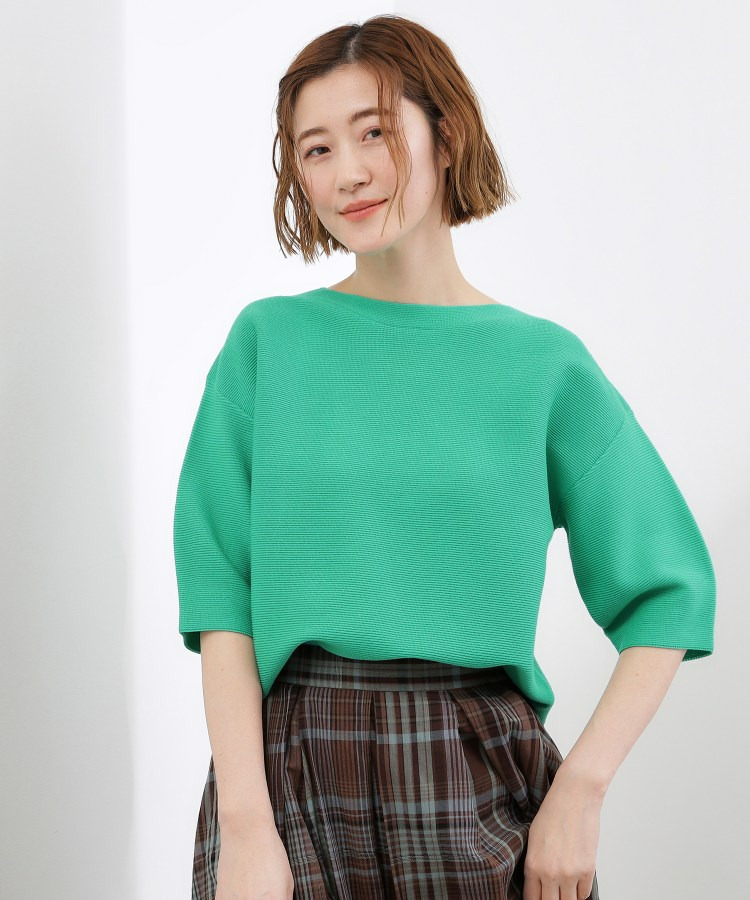 【貴島明日香さん着用／洗濯機で洗える】レイヤードにもおすすめ、軽やかクロップドニット