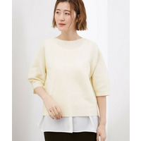 【貴島明日香さん着用／洗濯機で洗える】レイヤードにもおすすめ、軽やかクロップドニット