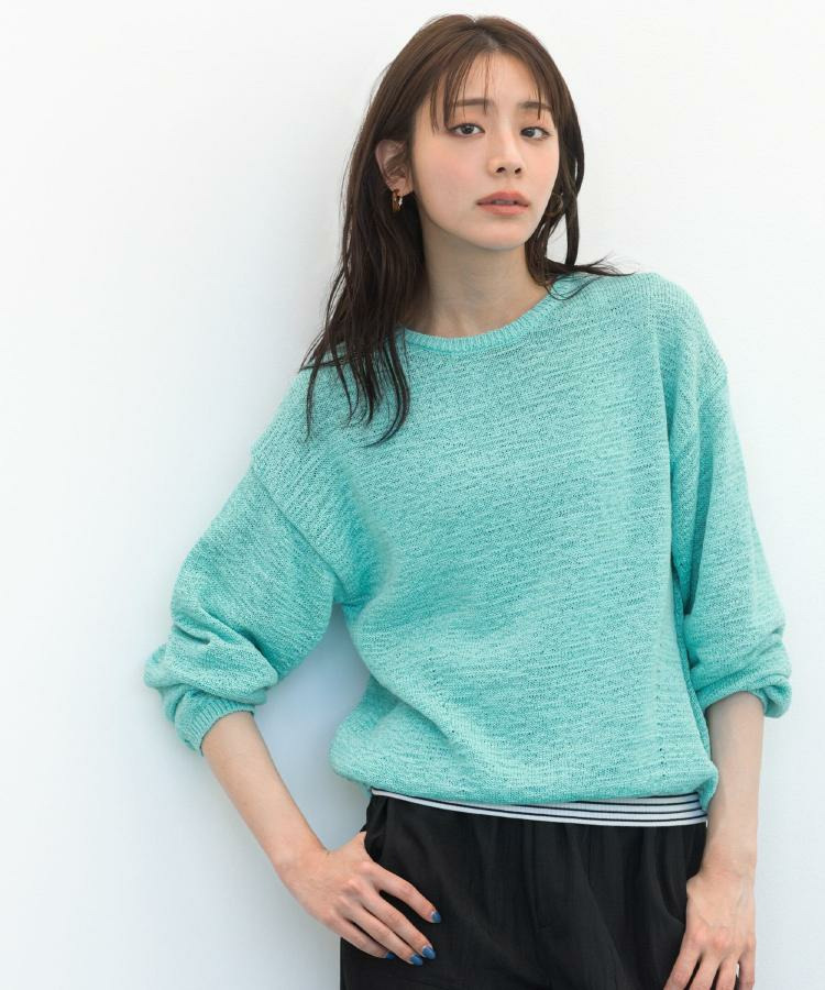 テープヤーン ボートネックニット