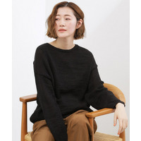 【貴島明日香さん着用・大人のリラックススタイル】テープヤーン ボートネックニット