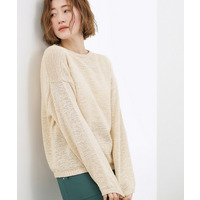 【貴島明日香さん着用・大人のリラックススタイル】テープヤーン ボートネックニット