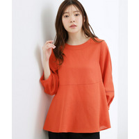 【体型カバーも叶う】麻調メッシュランタンスリーブブラウス