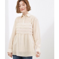 【2点SET】今どきシアーシャツ＆キャミセット