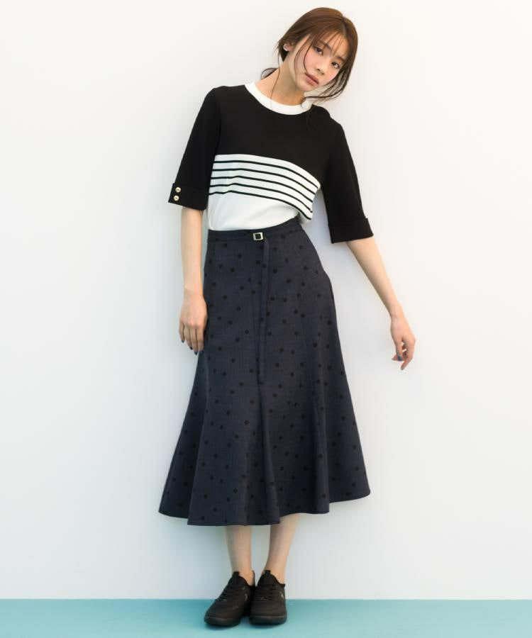 【貴島明日香さん着用・洗える】ランダムドットマーメイドスカート