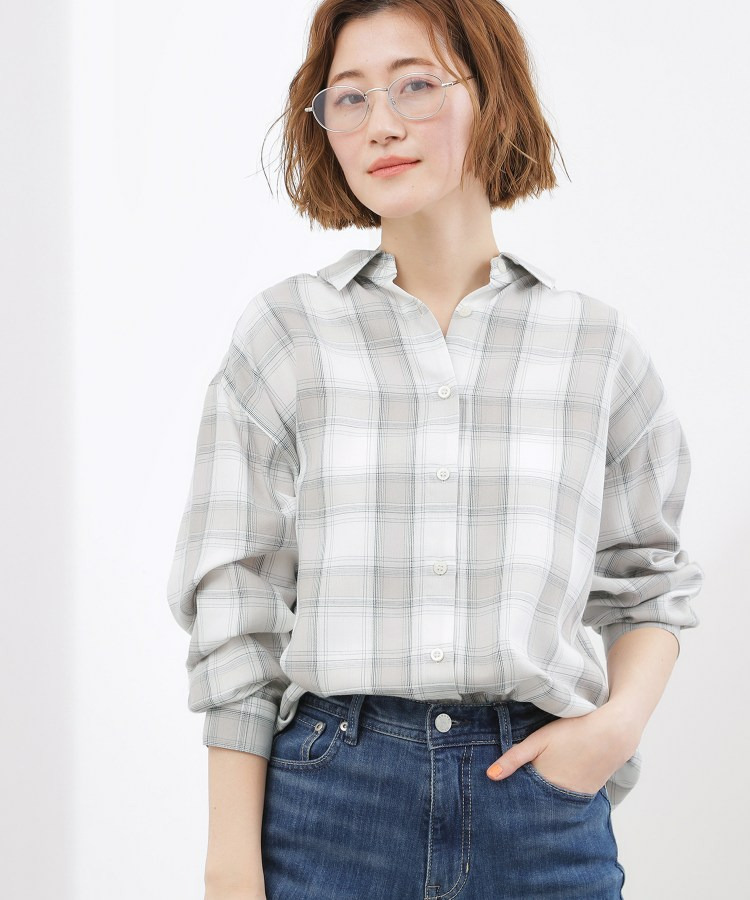 【大人の抜け感】オンブレーチェックシャツ